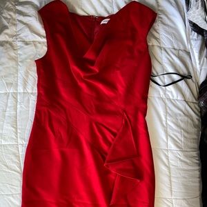 Calvin Klein, red sleeveless dress (10)